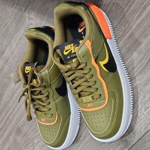 Nike Olive Flak and Black W AF1 Shadow